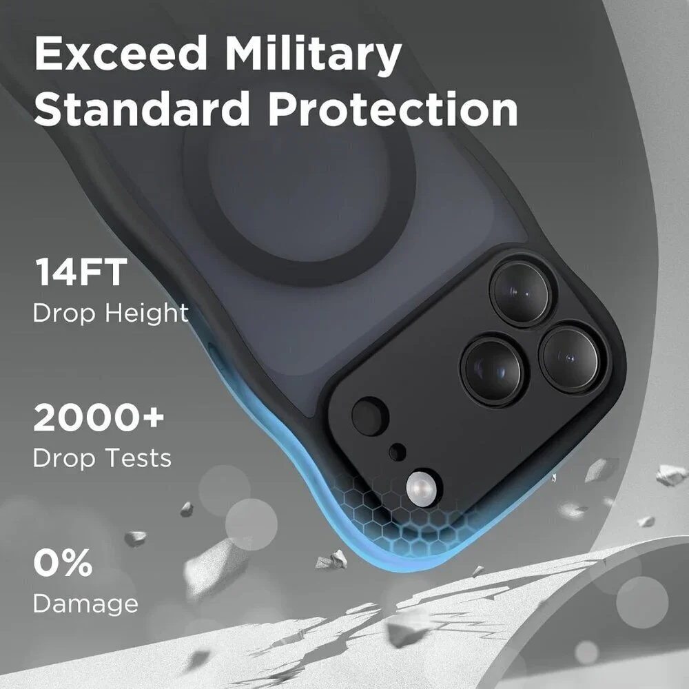 Women Black Iphone 17 Pro Max Case Full Camera Protection Mag Safe